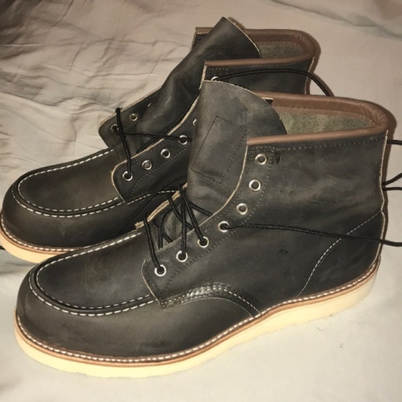 red wing moc toe green